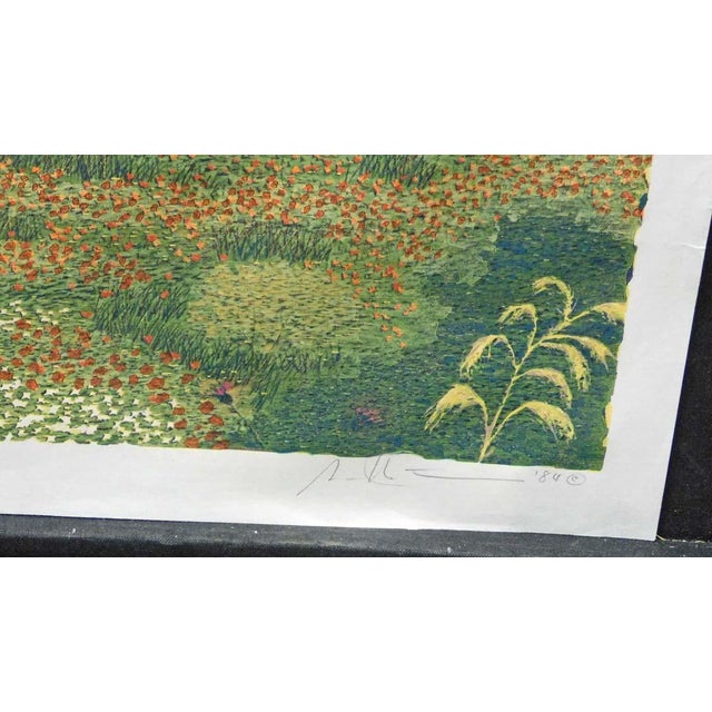 Green Gordon Mortensen "River Birch" Signed Numbered Woodcut Art Print For Sale - Image 8 of 8