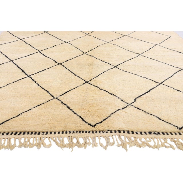 Late 20th Century Organic Modern Beni Ourain Moroccan Rug, 06'09 X 10'03 For Sale - Image 5 of 11