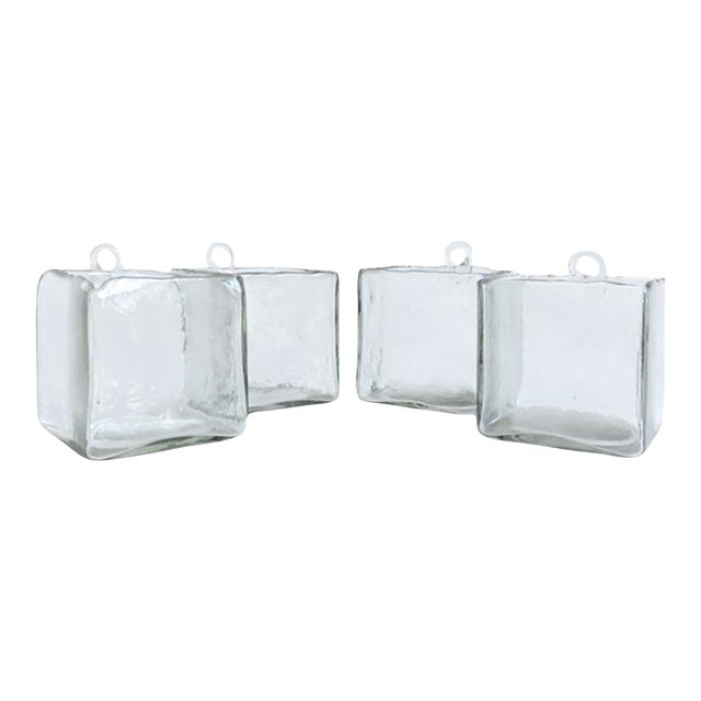 Minimalist Blenko Style Artisan-Blown Glass Boxes, Set of 4 For Sale