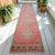 Vintage Turkish Runner Rug Hand-Knotted Coral Pink Hallway Runner Authentic Oushak Rug 3x13 Ft Approx For Sale - Image 4 of 13