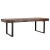 Thick reclaimed wood slab top dining table with black iron U-shape legs. Rustic modern style great for many interior...