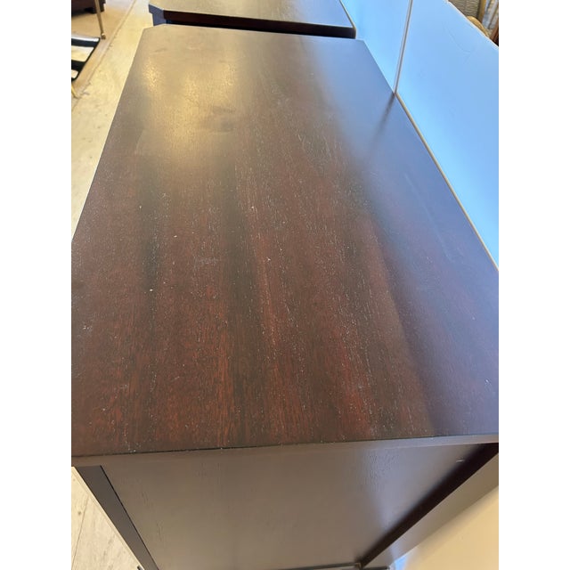 Modern Ethan Allen Mahogany & Mirrored Dresser Nightstands For Sale - Image 3 of 12