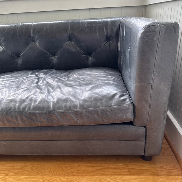 Benchmade Modern Custom Low-Profile “Sit Tight” Sofa With Bumper For Sale - Image 4 of 4