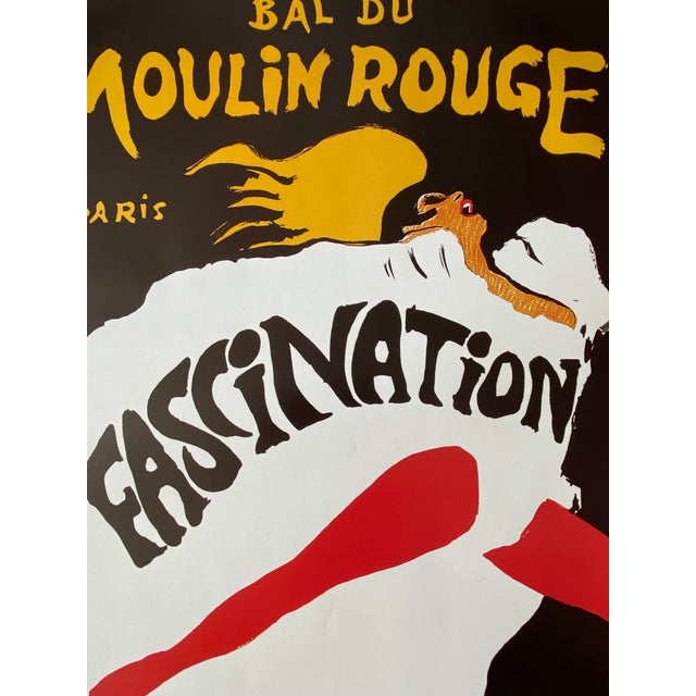 Original Vintage Bal du Moulin Rouge Fascination Offset Poster by René Gruau, 1980s For Sale - Image 8 of 12