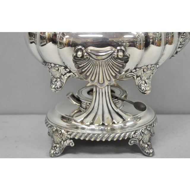 Early 20th Century Antique Victorian Silver Plated Gorham 01180 Tilting Teapot Coffee Pot on Stand For Sale - Image 5 of 18