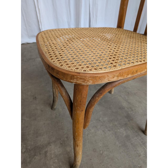 Vintage Boho Cane Seat Dining Chair, Yugoslavia, 1970s For Sale - Image 11 of 18