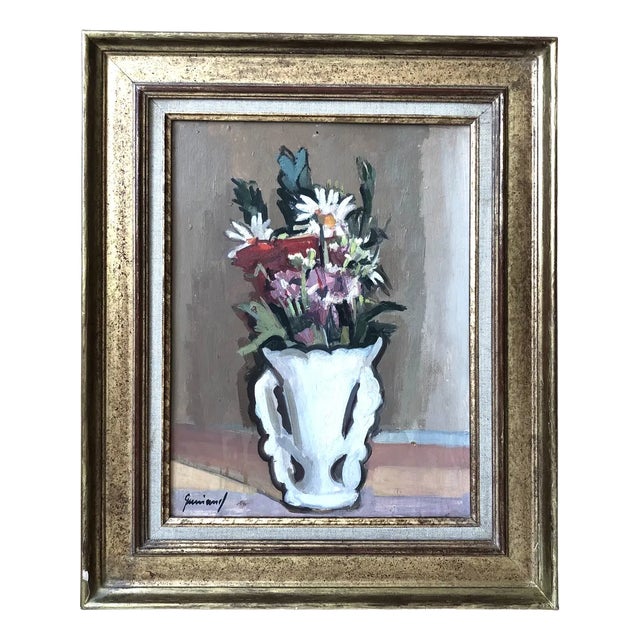 René Guinand, Bouquet printanier, 1946, Oil on Cardboard, Framed For Sale