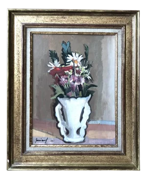 René Guinand, Bouquet printanier, 1946, Oil on Cardboard, Framed