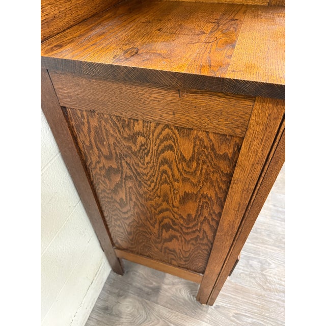 Early 20th Century Antique Arts & Crafts Mission Quarter Sawn White Oak Gentleman’s Chiffonier For Sale - Image 5 of 18