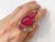 Bochic "Orient" Vintage Ruby & White Topaz Cocktail Ring - 18K Gold & Silver For Sale - Image 16 of 18