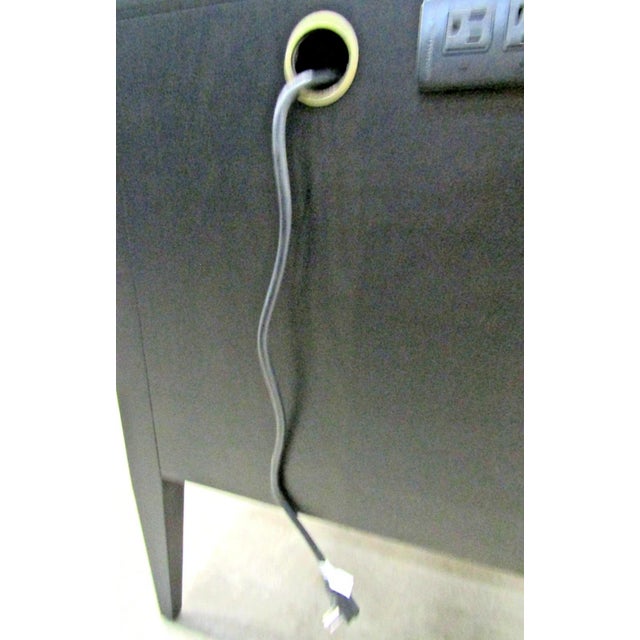 Black One Drawer Nightstand With Built in Outlets Attributed to Fairfield Chair Company For Sale - Image 12 of 16