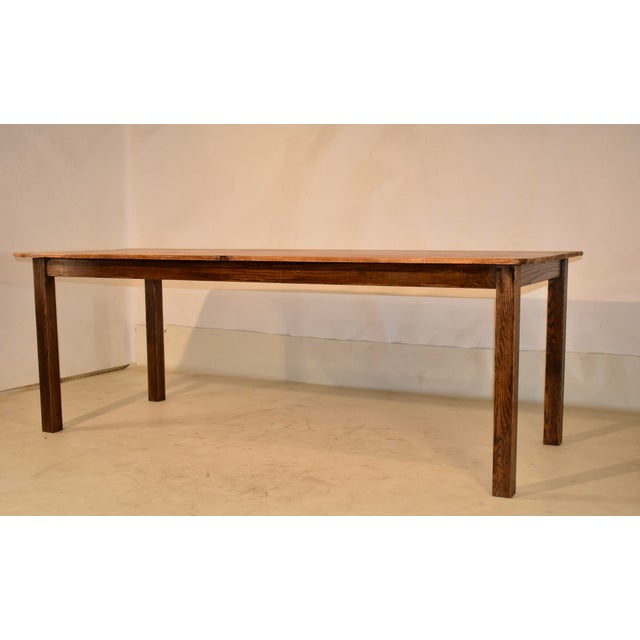 Farmhouse Late 19th Century Oak and Pine Farm Table For Sale - Image 3 of 8