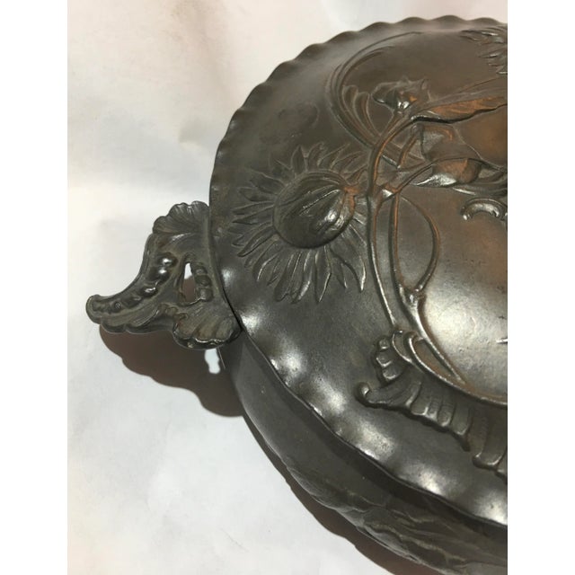 Early 20th Century Vintage Kayserzinn Art Nouveau Pewter Dish & Lid For Sale - Image 5 of 13