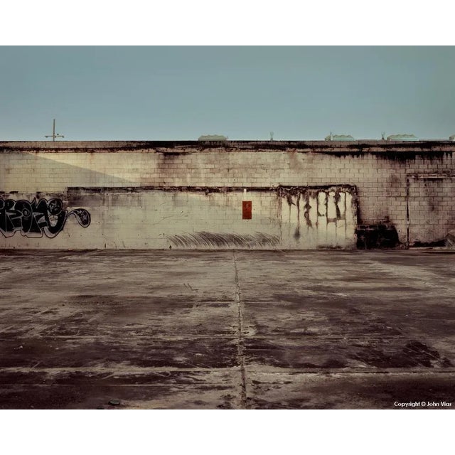 Contemporary Night Photo "Burned-Out Building" by John Vias For Sale