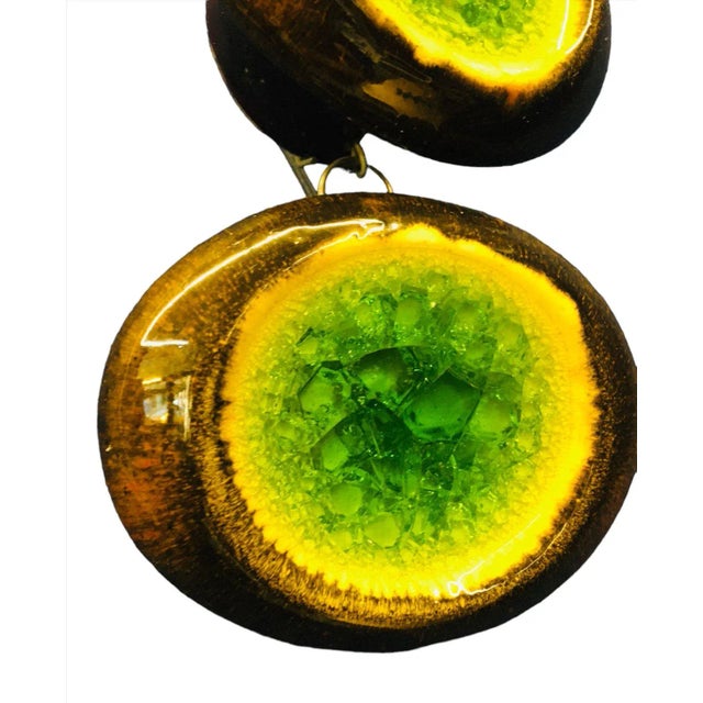 Large Mid-Century Green Ceramic Wall Decoration by Gyula Végvári, 1970s For Sale - Image 6 of 7