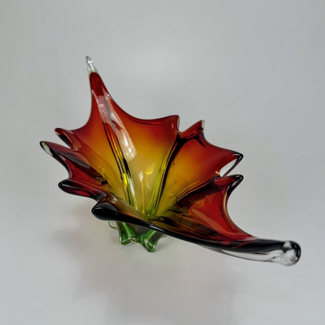 Murano Glass Bowl in Red, Green, & Yellow, Italy, 1960s For Sale - Image 6 of 8
