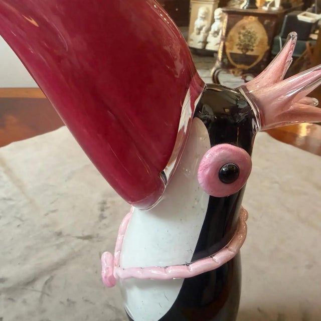 1990s Modern Pink Black and White Murano Glass Tucano by Dior Home For Sale - Image 6 of 13
