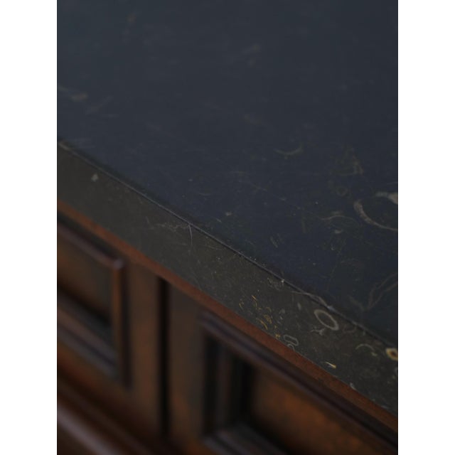 Henredon 3 Drawer 2 Tier Marble Top Console Table For Sale - Image 15 of 18