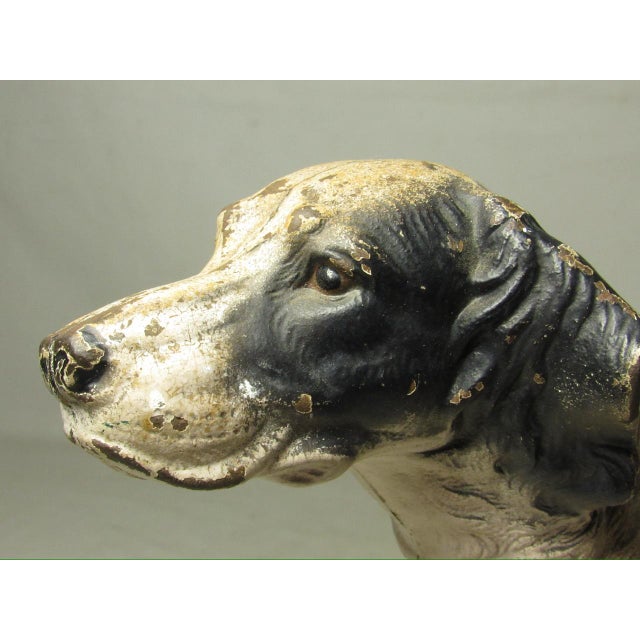 1930s Vintage Hubley Cast Iron English Setter or Pointer Dog Doorstop For Sale - Image 5 of 17
