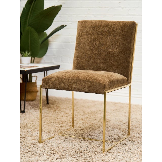 Mid-Century Modern Styled After Milo Baughman Vintage Dining Chairs in Cocoa Brown Set of Six For Sale - Image 3 of 12