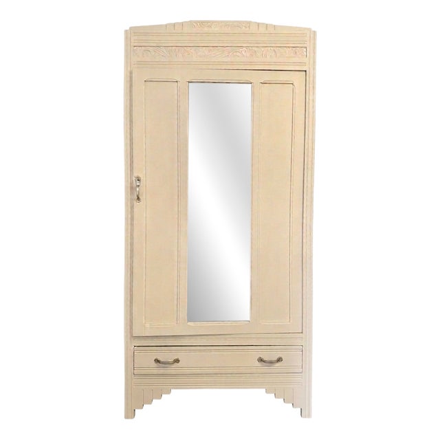 Parisian Art Deco Style Wooden Wardrobe, 1930s-1940s For Sale