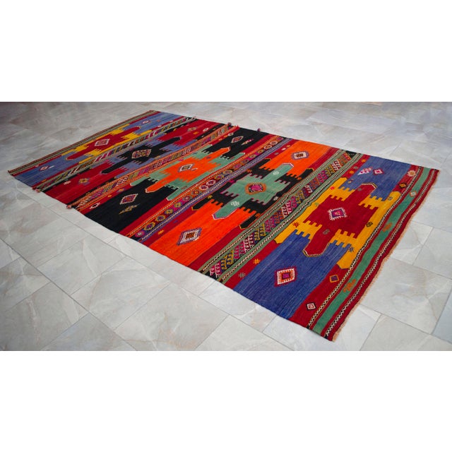 Vintage Hand-Woven Wool Turkish Rug - 5′11″ X 10′10″ For Sale - Image 6 of 13