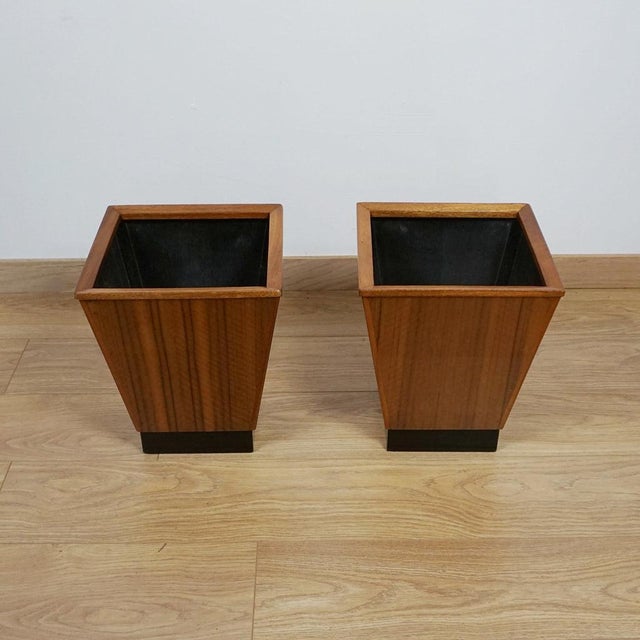 Art Deco Walnut Paper Bins, 1930s, Set of 2 For Sale - Image 3 of 5