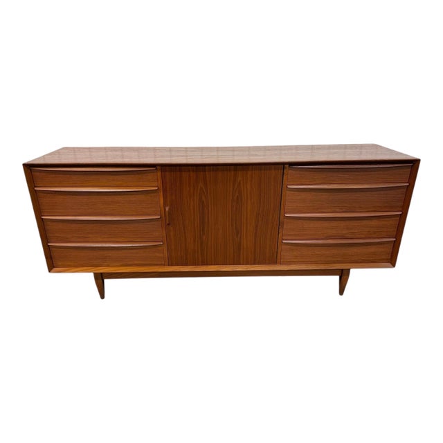 Vintage Danish Modern Teak Triple Dresser - Refinished! For Sale