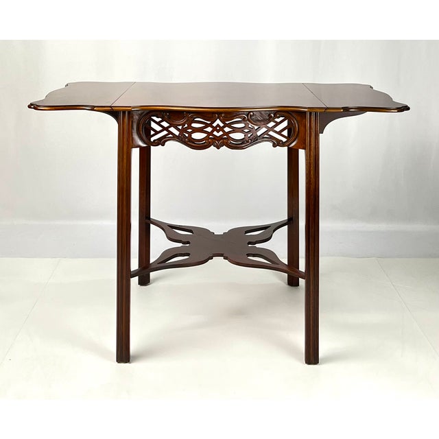 Vintage Baker Furniture Historic Charleston Chippendale-Style Mahogany Pembroke Drop-Leaf Table For Sale - Image 6 of 18