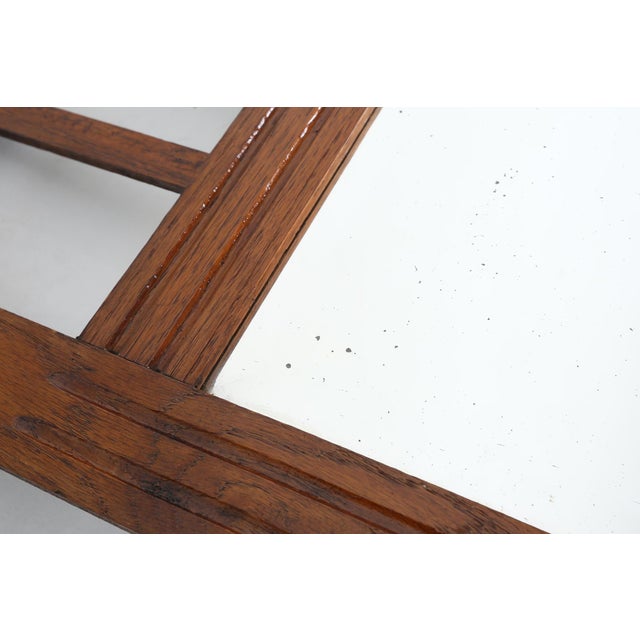 Wood Art Deco Mirror in Wood with Facet Cut Mirror, 1930s For Sale - Image 7 of 11