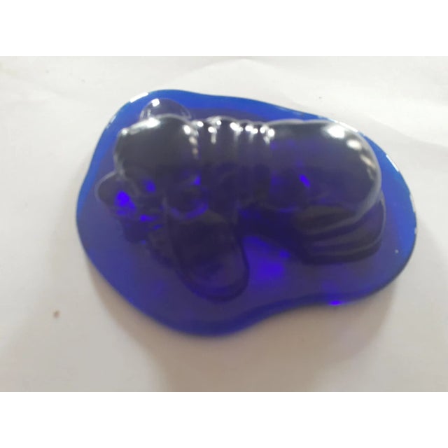 Contemporary Blenko Cobalt Blue Art Glass Sleeping Dog Figurine For Sale In Dallas - Image 6 of 6