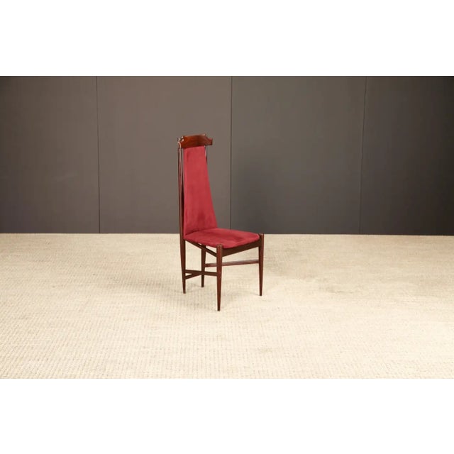 Wood Sergio Rodrigues Set of 6 Brazilian Modern Dining Chairs in Rosewood, 1950s For Sale - Image 7 of 18