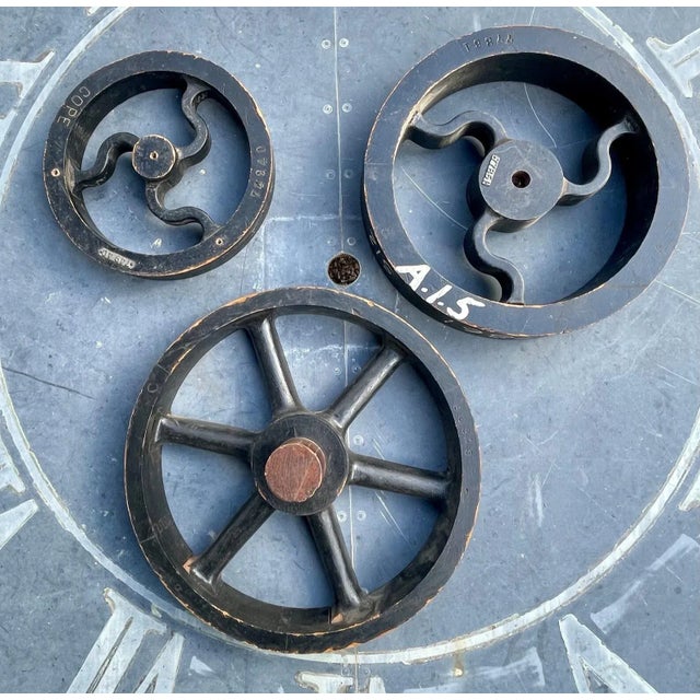 Black Set of 3 Wood Molds ‘Modernist’ Industrial Sculptures Pattern Mold Industrial Gears, Circa 1920 For Sale - Image 8 of 8