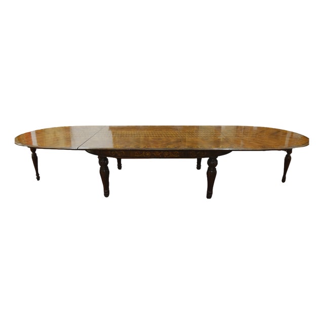 Vintage Extendable Inlaid Table, 1930s For Sale