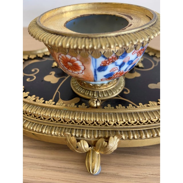 Vintage Imari French Inkpot and Pen Holder For Sale In San Diego - Image 6 of 7