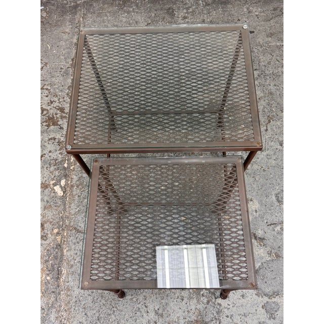 Metal Contemporary Nesting Tables, Set of Two For Sale - Image 7 of 12