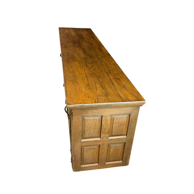 Vintage Rustic Brown Oak Credenza, 1950 For Sale - Image 6 of 11