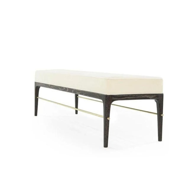 Linear Bench in Black Ceruse Series 48 by Stamford Modern For Sale In New York - Image 6 of 12