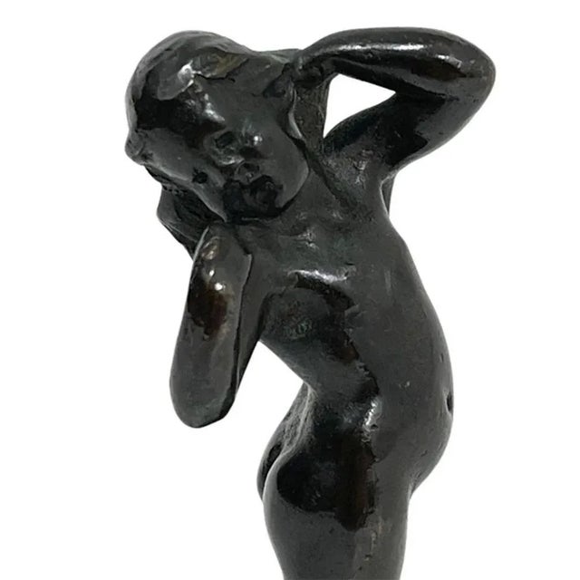 Wax Seal Stamp of a Girl in Bronze by Otto Valdemar Strandman For Sale - Image 3 of 9