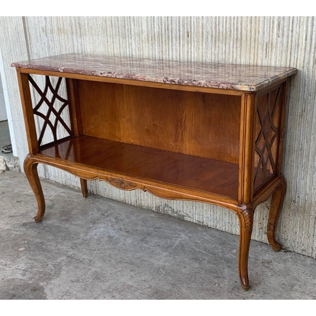 French 19000s French Server Sideboard Tables with Open Shelves - a Pair For Sale - Image 3 of 13