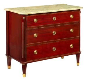 Swedish Gustavian Style Antique Mahogany Chest of Drawers Commode