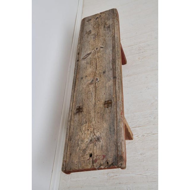 Folk Art Handcrafted Bench in Pine, Northern Sweden, Late 1700s For Sale - Image 9 of 12
