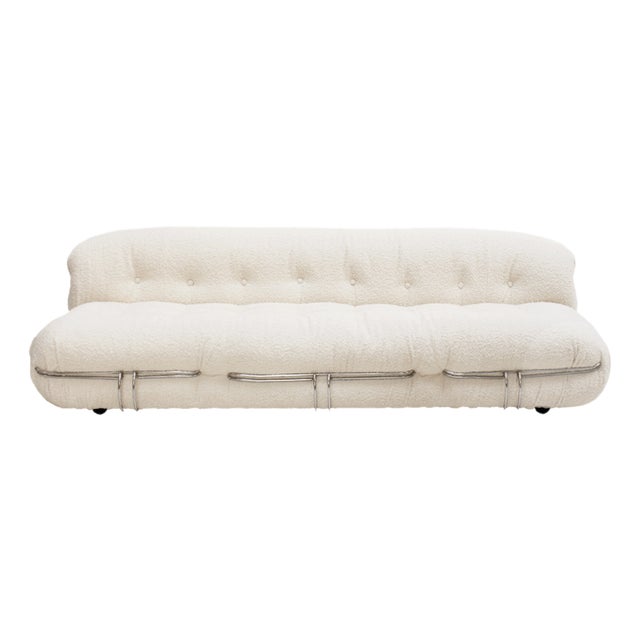 Mid-Century Modern Bouclé Soriana Sofa by Tobia & Afra Scarpa, 1960s For Sale