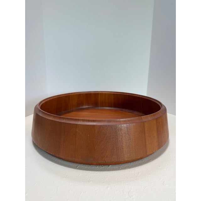 1960s Monumental 20” Scanform Handmade Teak Bowl For Sale - Image 17 of 18