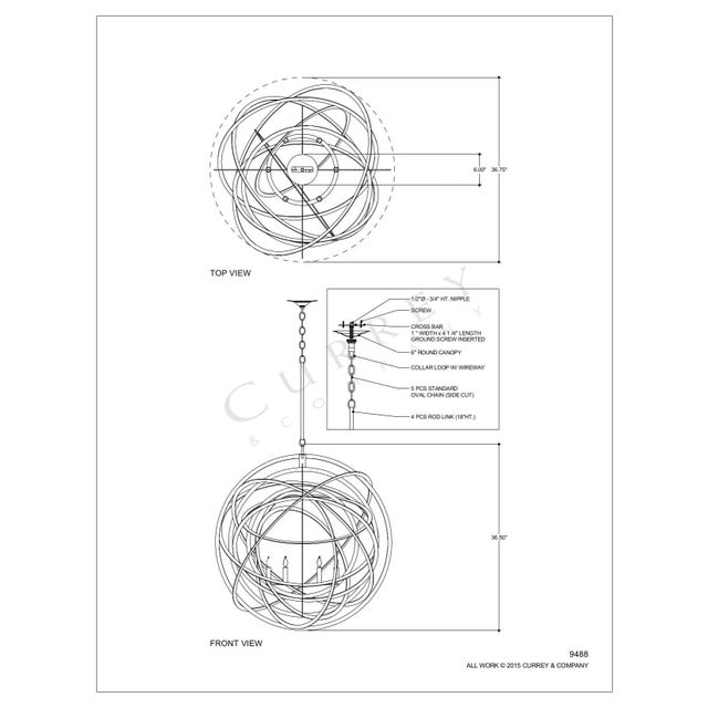 Modern Currey & Company Genesis Black Orb Chandelier For Sale - Image 3 of 4