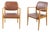 Vintage Italian Chairs in Mahogany Wood and Leather, 1950s, Set of 2 For Sale