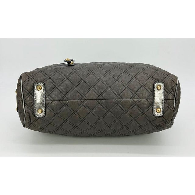 Mid 20th Century Mid 20th Century Marc Jacobs Gray Quilted Leather Gold Stam Bag For Sale - Image 5 of 11