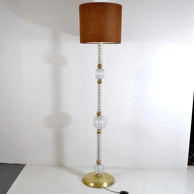 Brass & Murano Glass Floor Lamp from Barovier & Toso, 1940s For Sale - Image 9 of 14