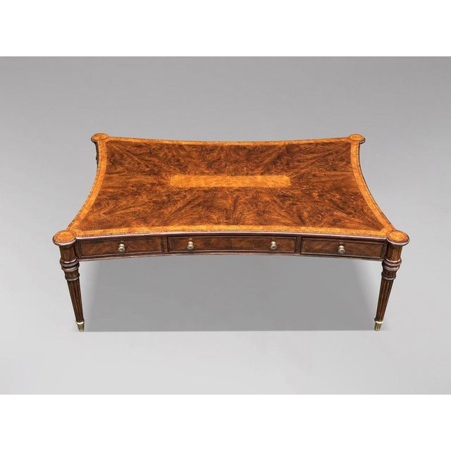 Walnut Inlaid Coffee Table from Brights of Nettlebed, 1980s For Sale - Image 9 of 10