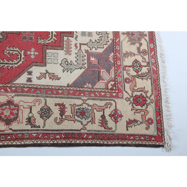 Late 20th Century Vintage Handwoven Embroidery Sumak Kilim Rug With Central Medallion – 4' 8'' X 6' 4'' For Sale - Image 5 of 10